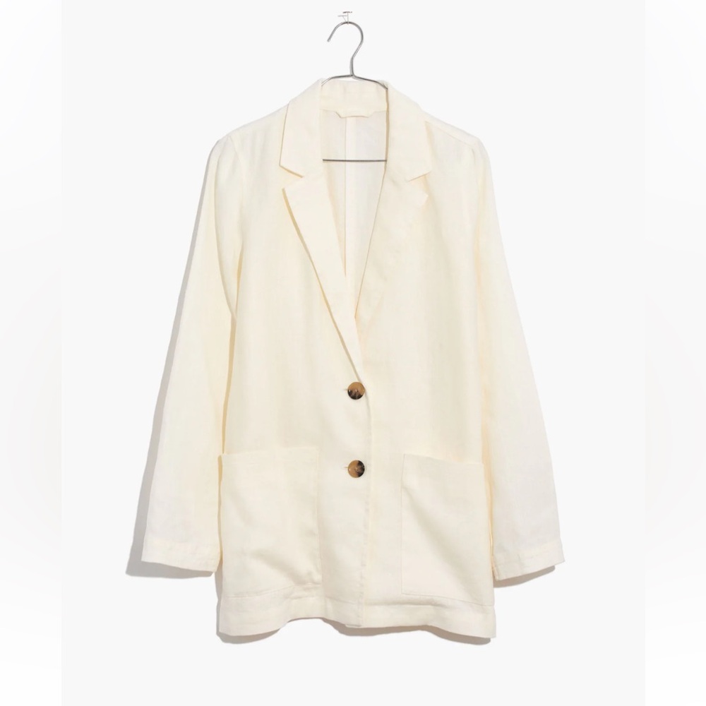 Madewell Linen Dorset Blazer in Lighthouse, Size Large